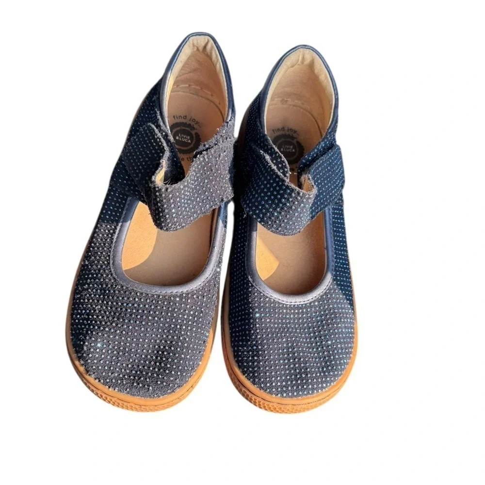Livie Luca  shoes blue gem sparkles . Sz 3 some wear on one shoe